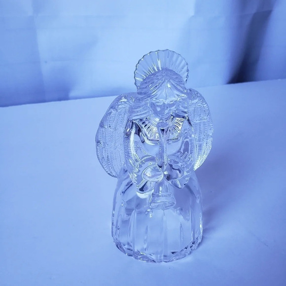 Mikasa Crystal Trumpeting Angel Small Taper Candle Holder - Picture 1 of 4